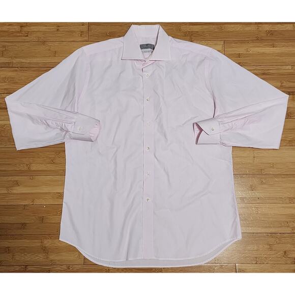 Canali Impeccabile Dress Shirt Made in Italy Light Pink Long Sleeve Sz 42-16 1/2 - Picture 1 of 11